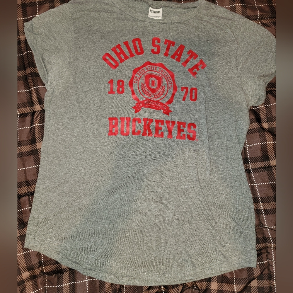 Victoria's Secret Pink Ohio State Buckeyes Gray T-Shirt